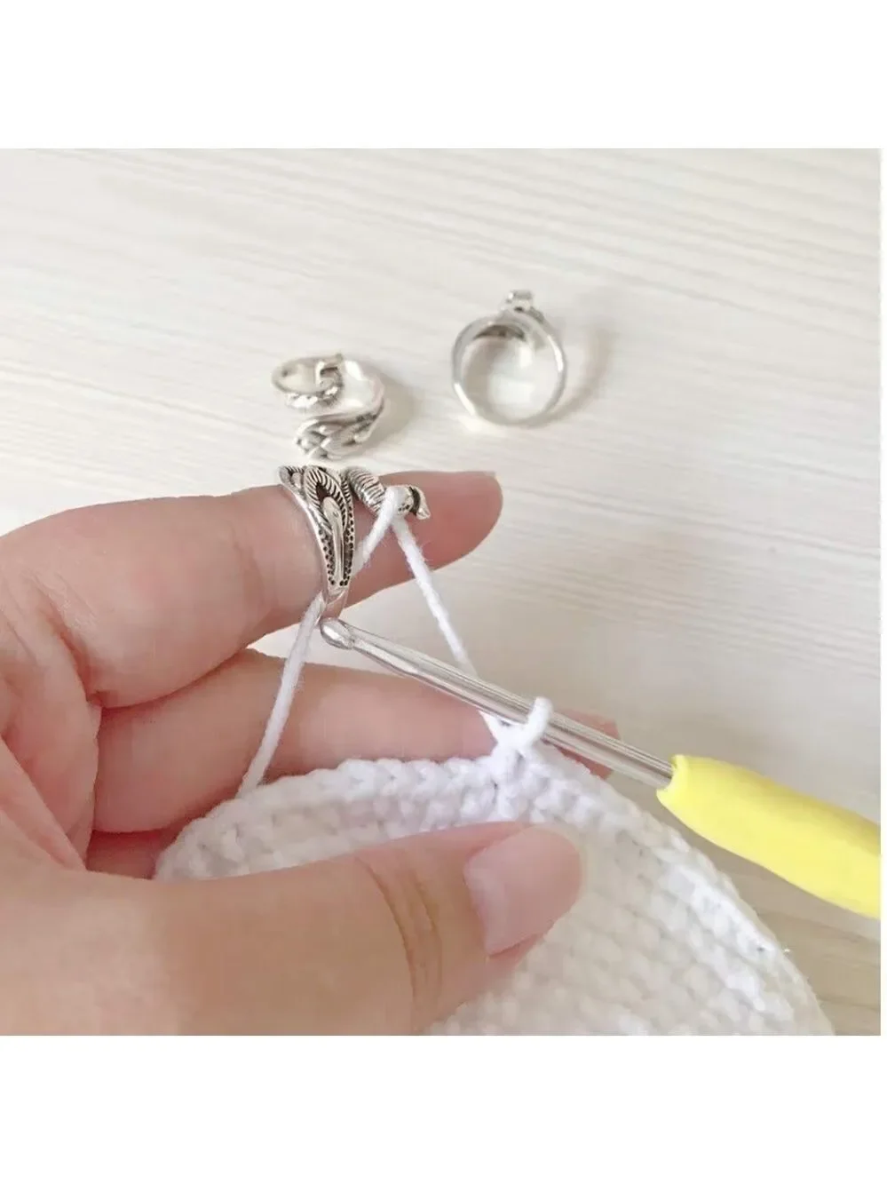 CROCHET Yarn Hook Rings Set of 3 New